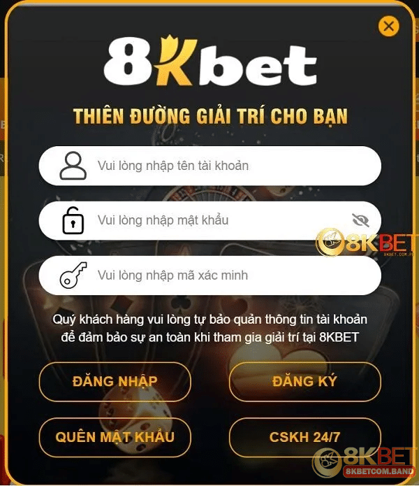 Giao diện rút tiền 8KBET với các bước thực hiện được đánh dấu rõ ràng